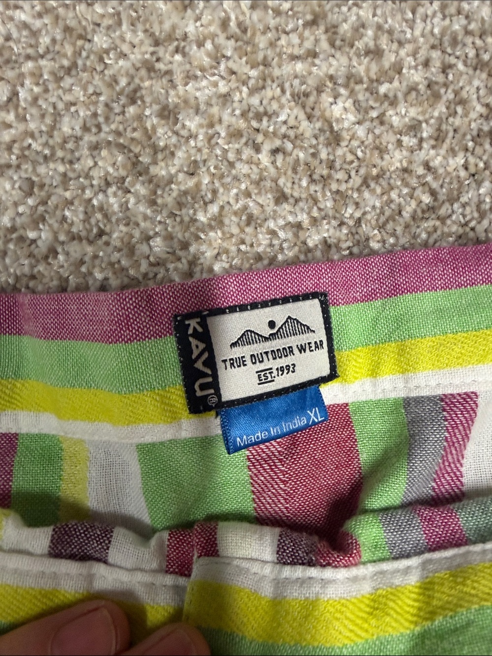 Kavu striped cotton midi skirt size xl - Picture 3 of 6